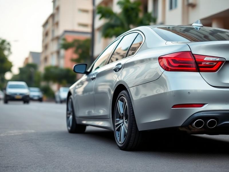 Private car fitted with a GPS tracker on a Nairobi street