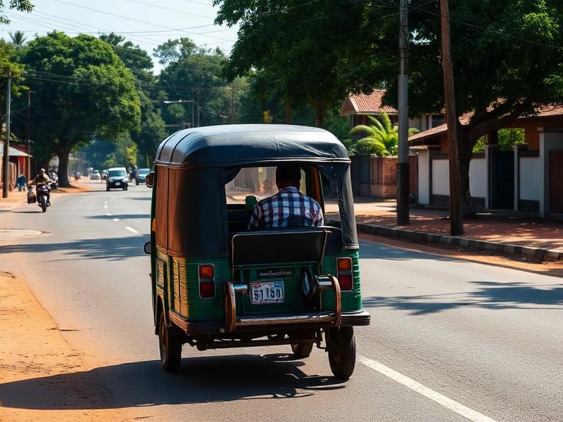 Tuk-tuk three-wheeler fitted with a GPS tracking device